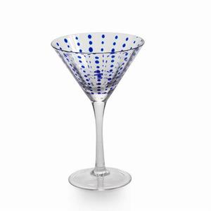 Blue Dot Martini Glass