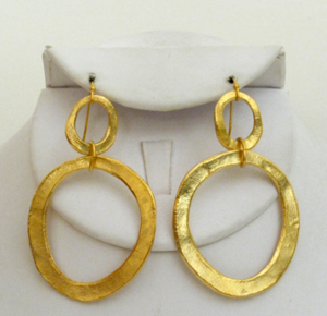 Handcast Double Gold Earrings