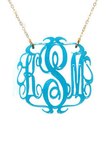 Acrylic Script Monogrammed Necklace - Small