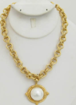 Handcast Gold Necklace w/ Pearl
