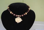 Handcast Gold Bee Intaglio Chocolate Pearl Necklace