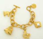 Handcast Gold Horse Charm Bracelet