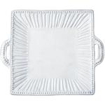 Incanto White Stripe Square Handled Platter